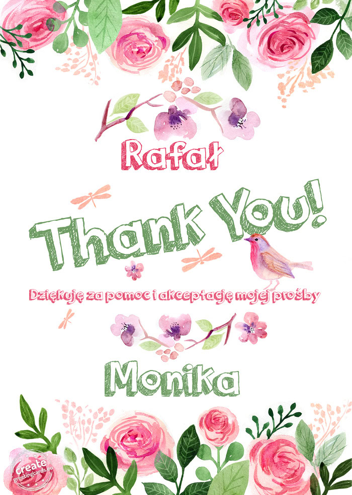 Rafał Dziękuję za pomoc i akceptację mojej prośby Monika