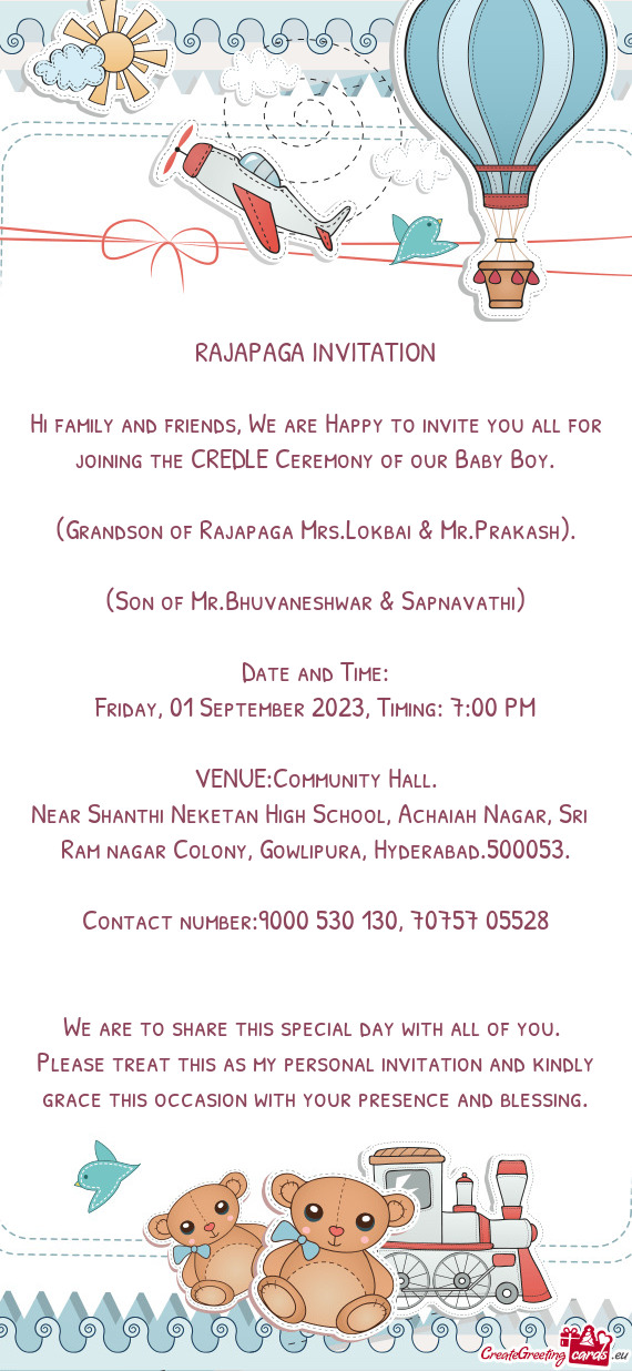 RAJAPAGA INVITATION