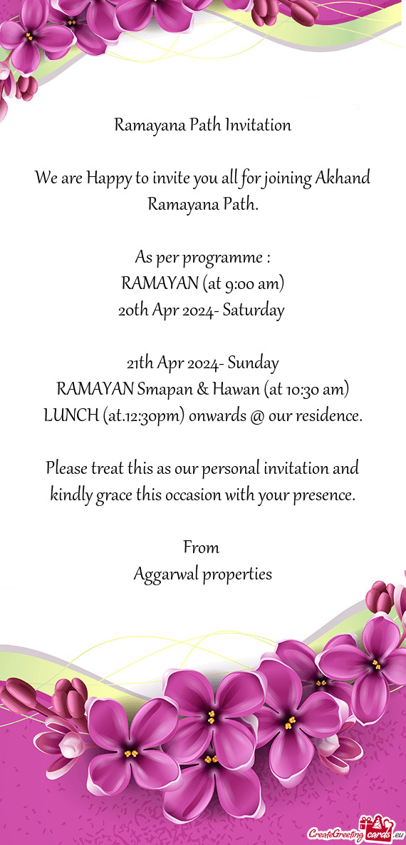 RAMAYAN (at 9:00 am)