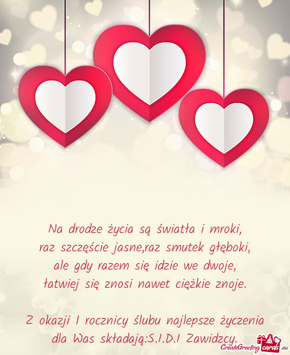 Raz szczęście jasne,raz smutek głęboki