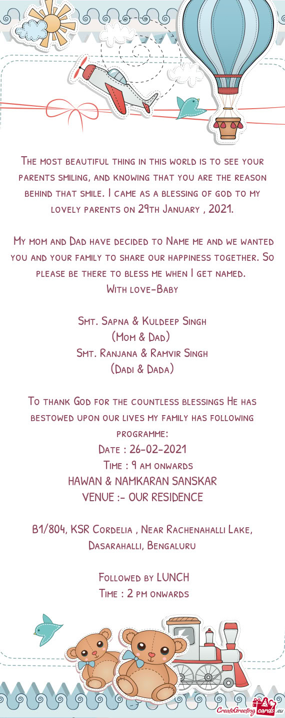 Reason behind that smile. I came as a blessing of god to my lovely parents on 29th January , 2021