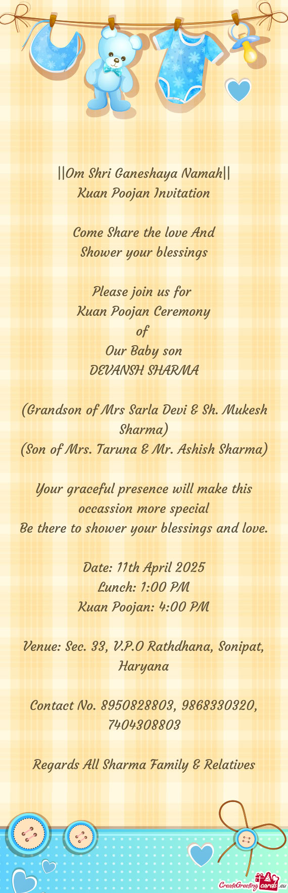 Regards All Sharma Family & Relatives