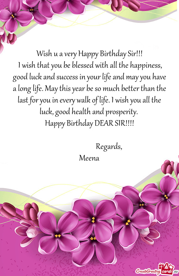 Regards, Meena