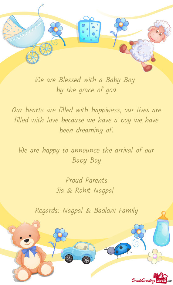 Regards: Nagpal & Badlani Family