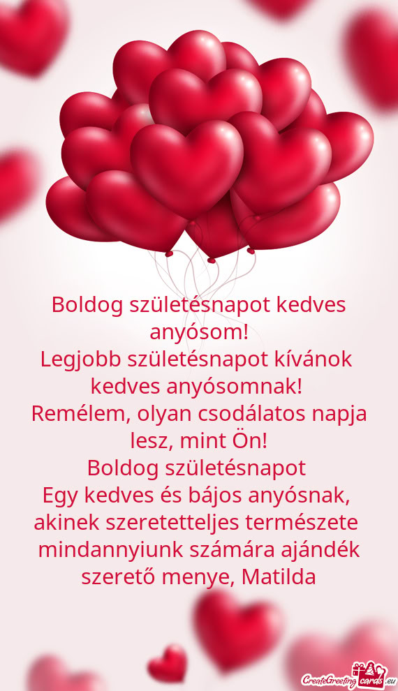 Remélem, olyan csodálatos napja lesz, mint Ön