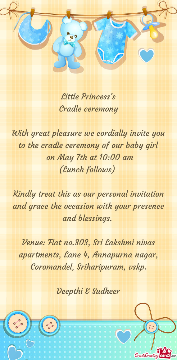 Remony of our baby girl on May 7th at 10