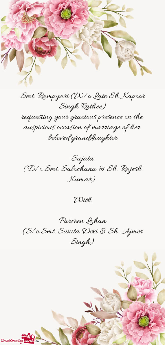 Requesting your gracious presence on the