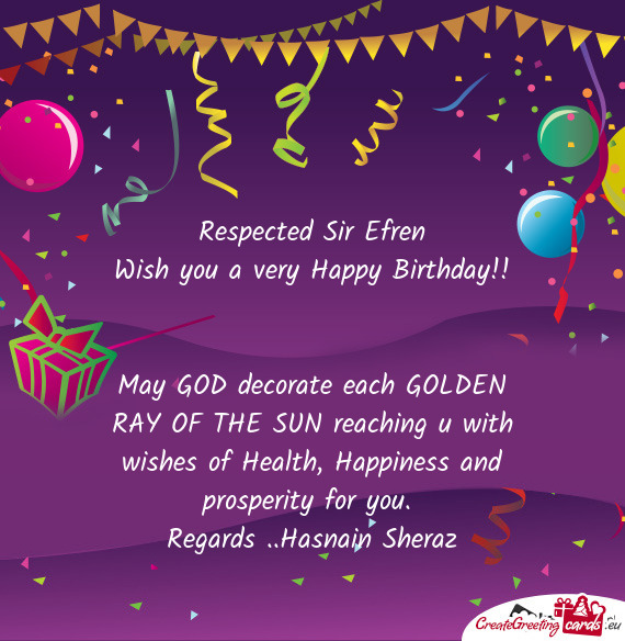 Respected Sir Efren