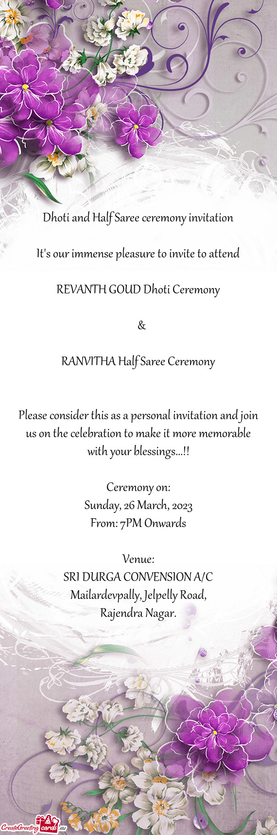 REVANTH GOUD Dhoti Ceremony