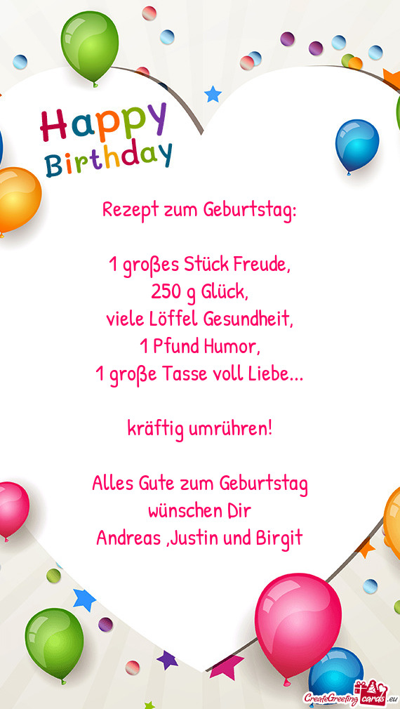 Rezept zum Geburtstag