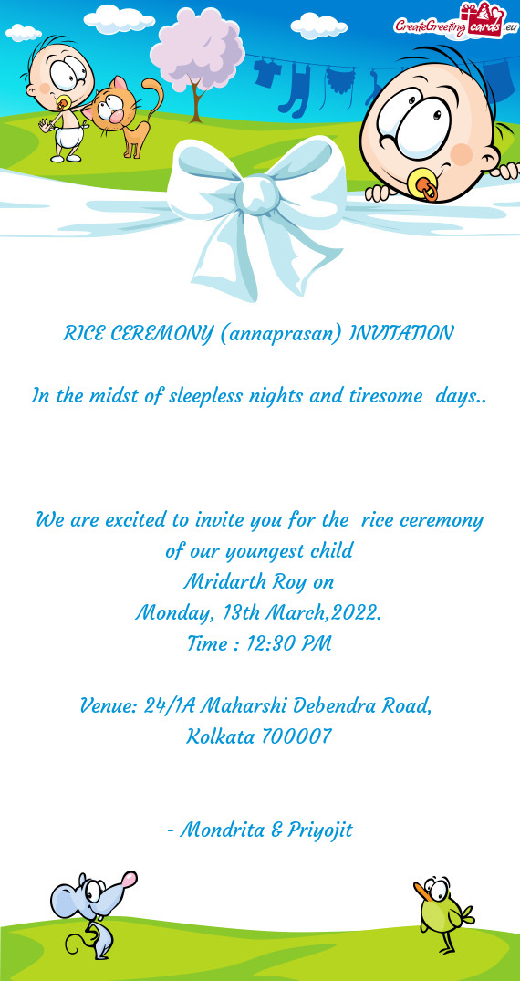 RICE CEREMONY (annaprasan) INVITATION