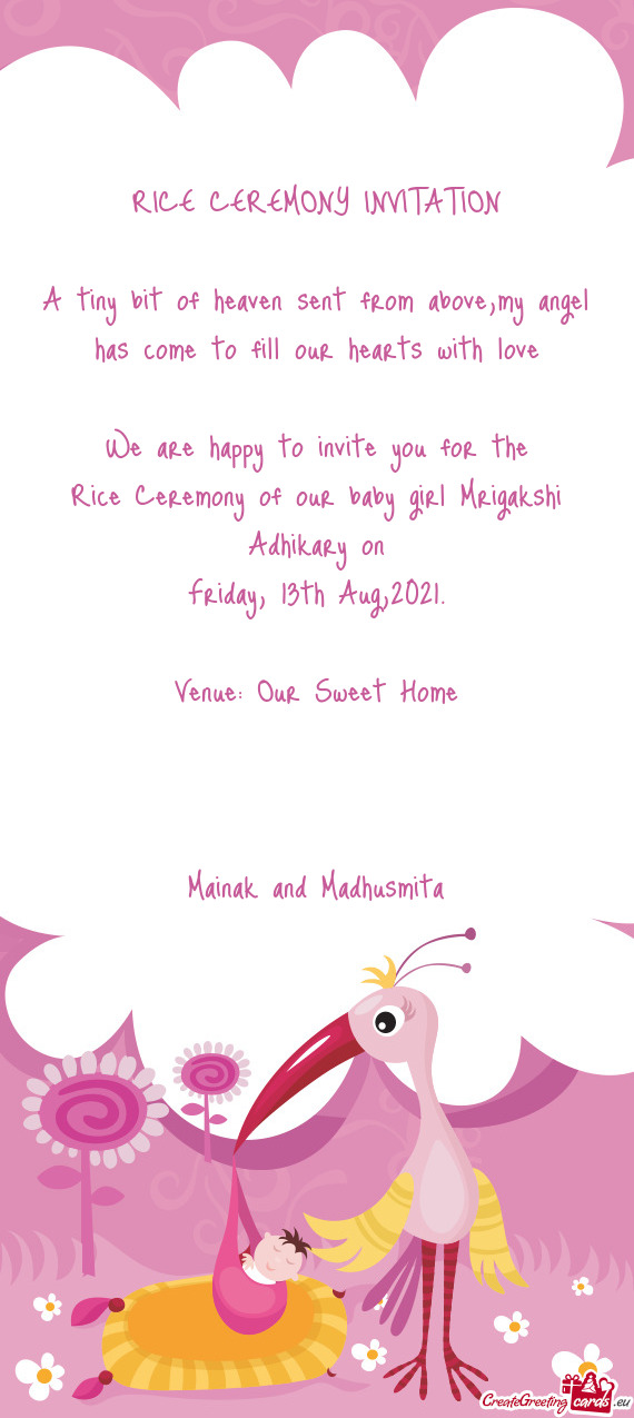 RICE CEREMONY INVITATION