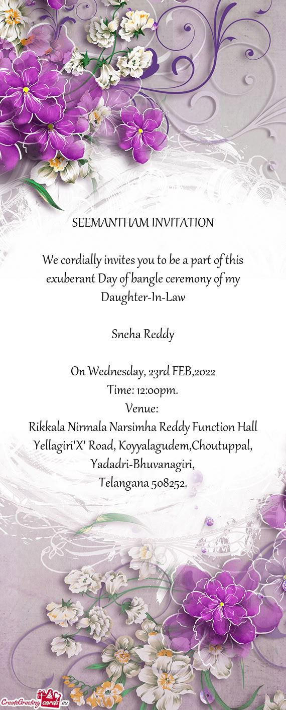 Rikkala Nirmala Narsimha Reddy Function Hall