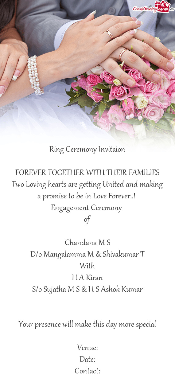 Ring Ceremony Invitaion