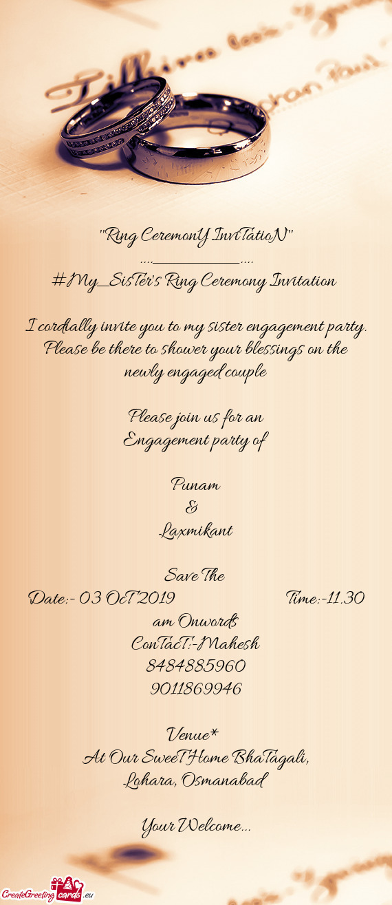 ""Ring CeremonY InviTatioN""