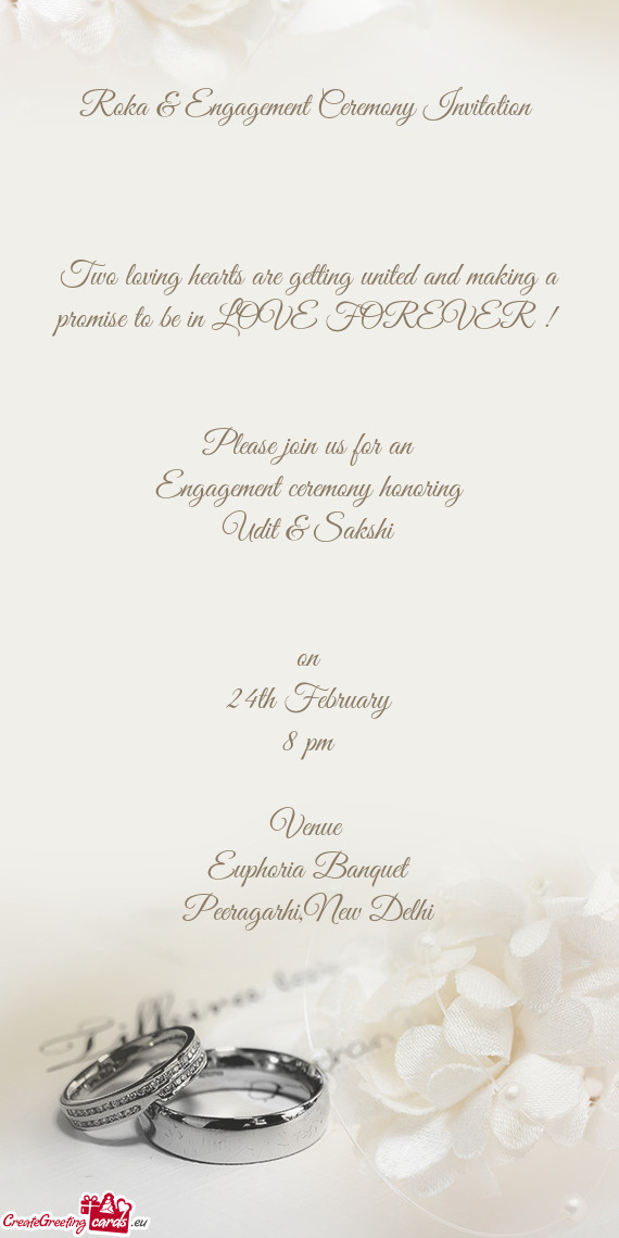 Roka & Engagement Ceremony Invitation