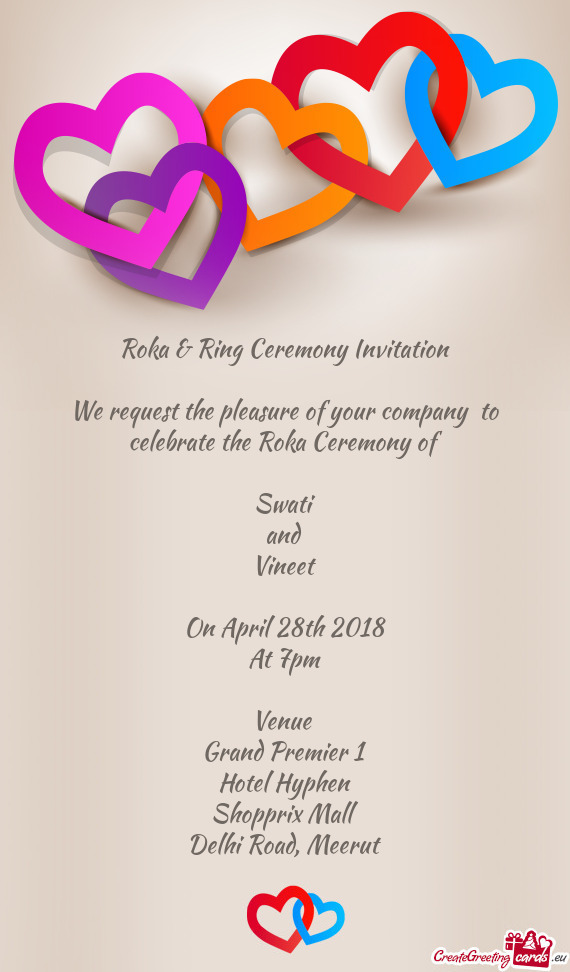 Roka & Ring Ceremony Invitation