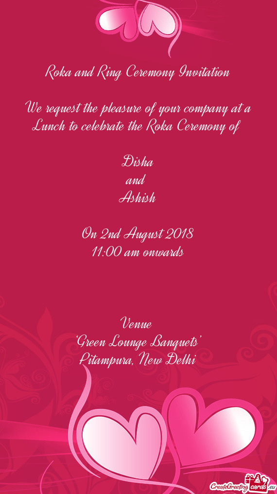 Roka and Ring Ceremony Invitation