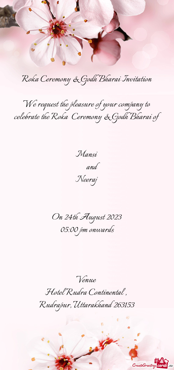 Roka Ceremony & Godh Bharai Invitation