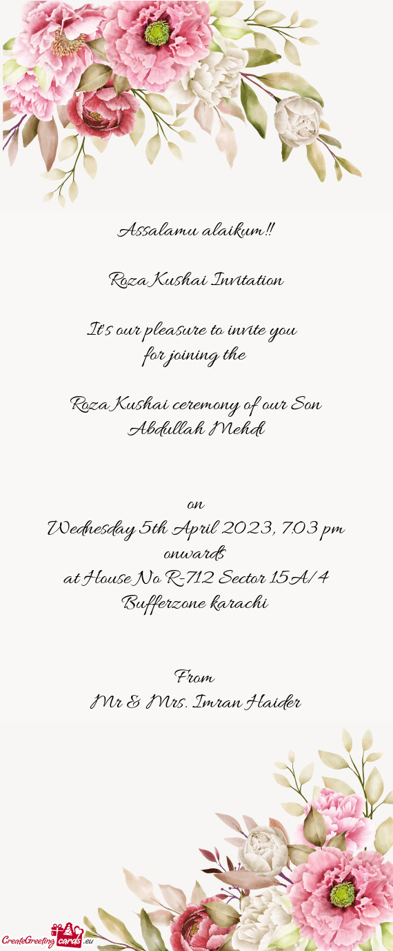 Roza Kushai Invitation