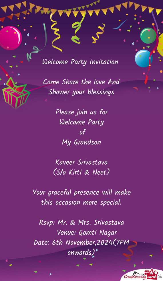 Rsvp: Mr. & Mrs. Srivastava