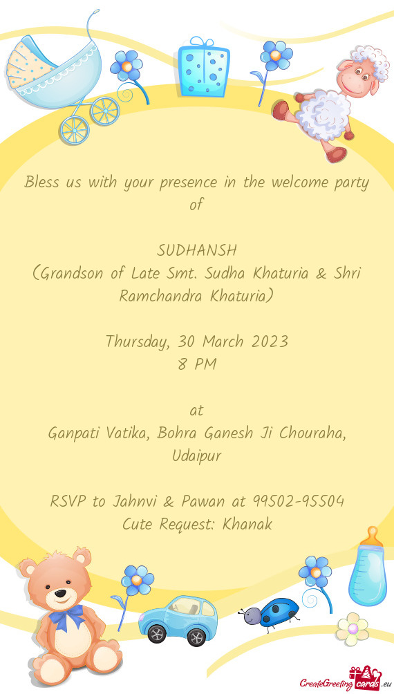 RSVP to Jahnvi & Pawan at 99502-95504