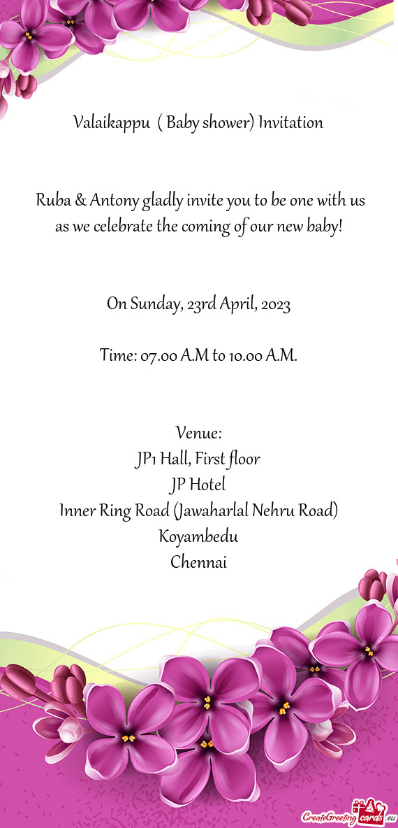 Ruba & Antony gladly invite you to be one with us as we celebrate the coming of our new baby