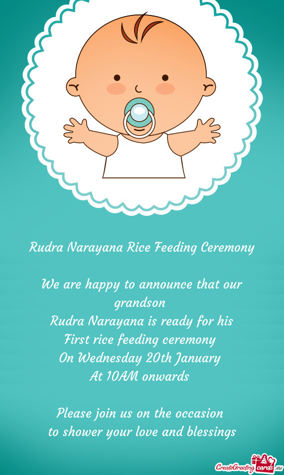 Rudra Narayana Rice Feeding Ceremony