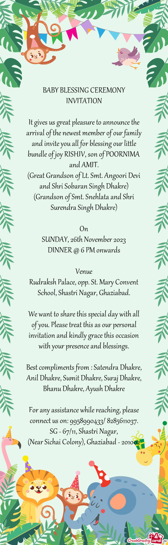 Rudraksh Palace, opp. St. Mary Convent School, Shastri Nagar, Ghaziabad