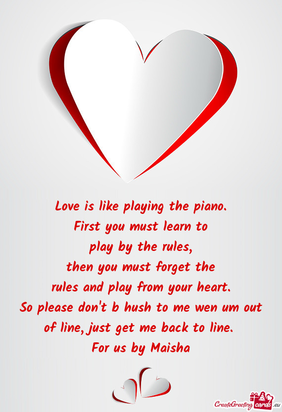 Rules and play from your heart