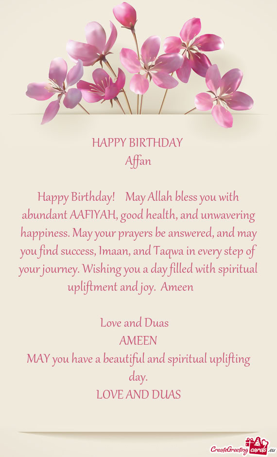 S. May your prayers be answered, and may you find success, Imaan, and Taqwa in every step of your jo