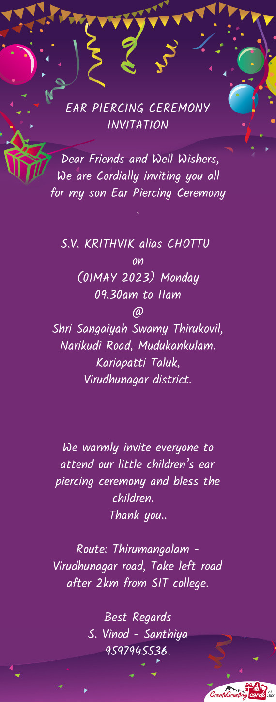 S.V. KRITHVIK alias CHOTTU