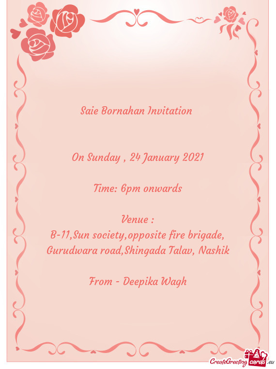 Saie Bornahan Invitation