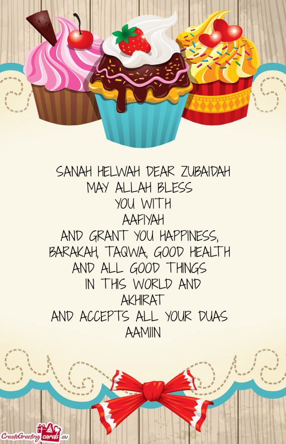 SANAH HELWAH DEAR ZUBAIDAH