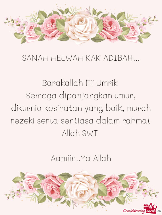 SANAH HELWAH KAK ADIBAH