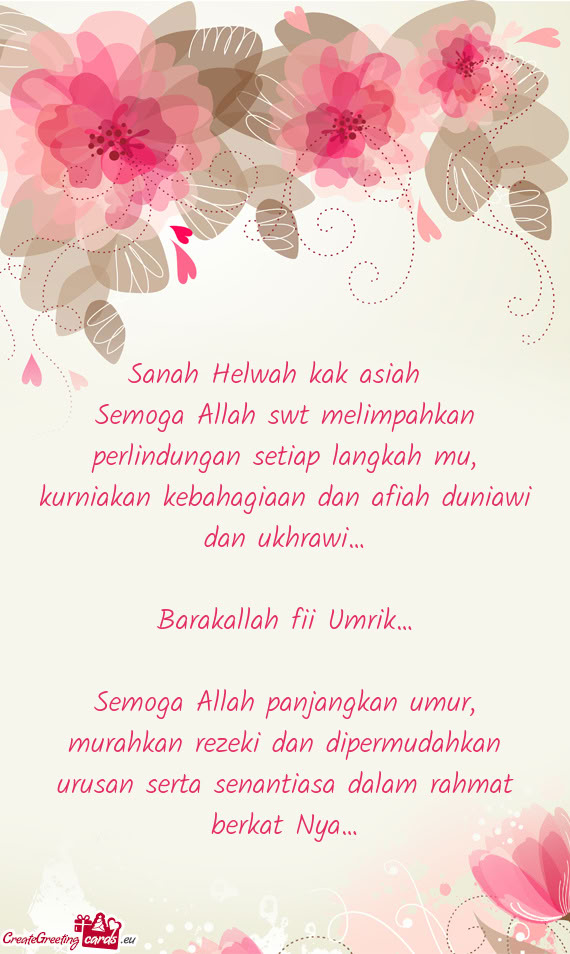 Sanah Helwah kak asiah💐