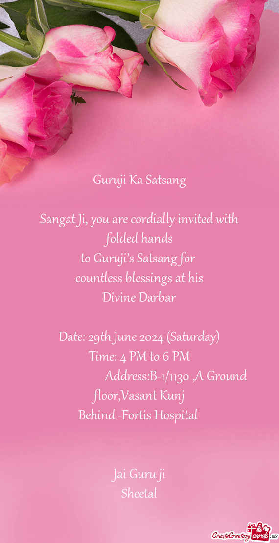 Sangat Ji, you are cordially invited with folded hands