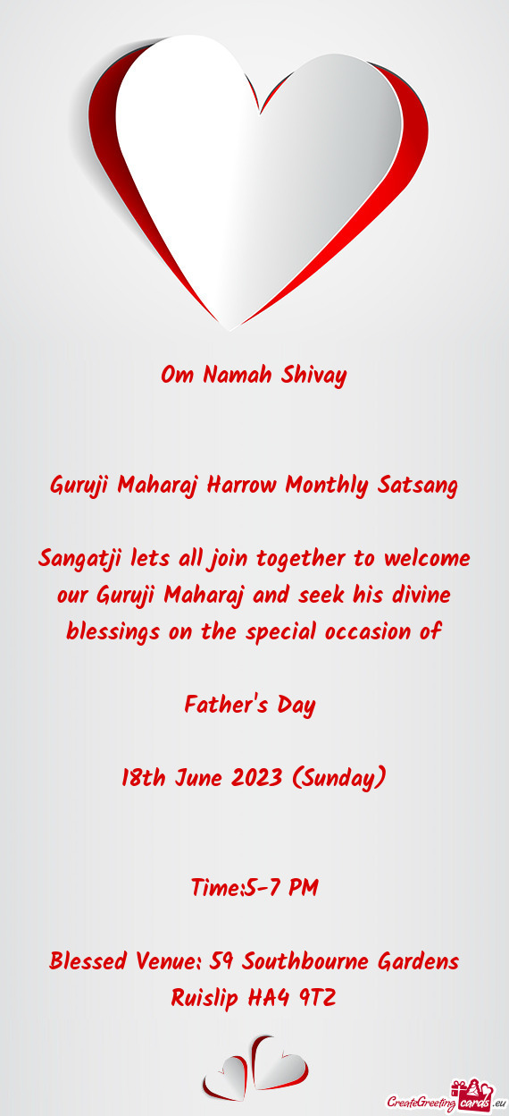 Sangatji lets all join together to welcome our Guruji Maharaj and seek his divine blessings on the s