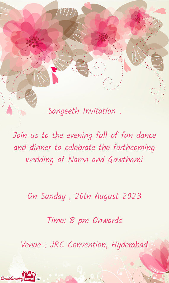 Sangeeth Invitation