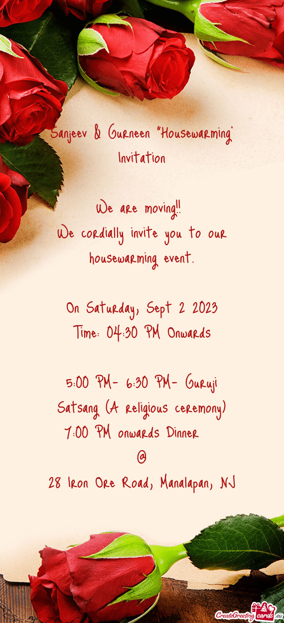 Sanjeev & Gurneen “Housewarming” Invitation