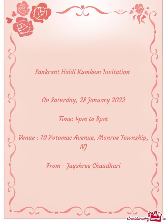 Sankrant Haldi Kumkum Invitation