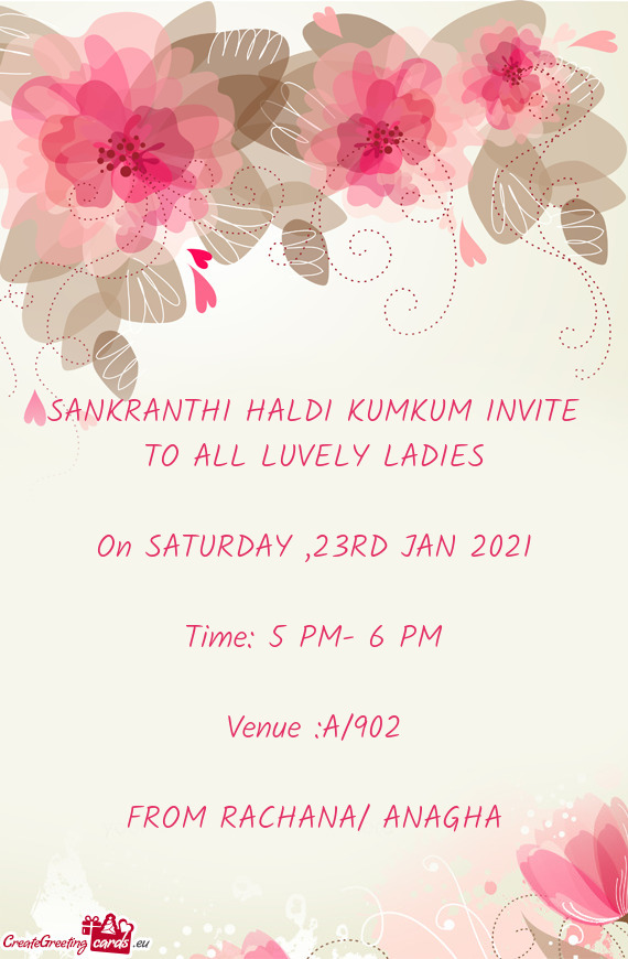 SANKRANTHI HALDI KUMKUM INVITE