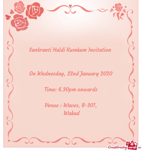 Sankranti Haldi Kumkum Invitation