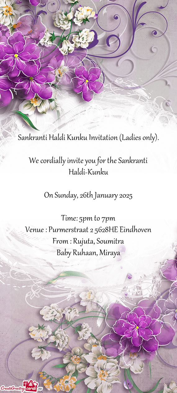 Sankranti Haldi Kunku Invitation (Ladies only)