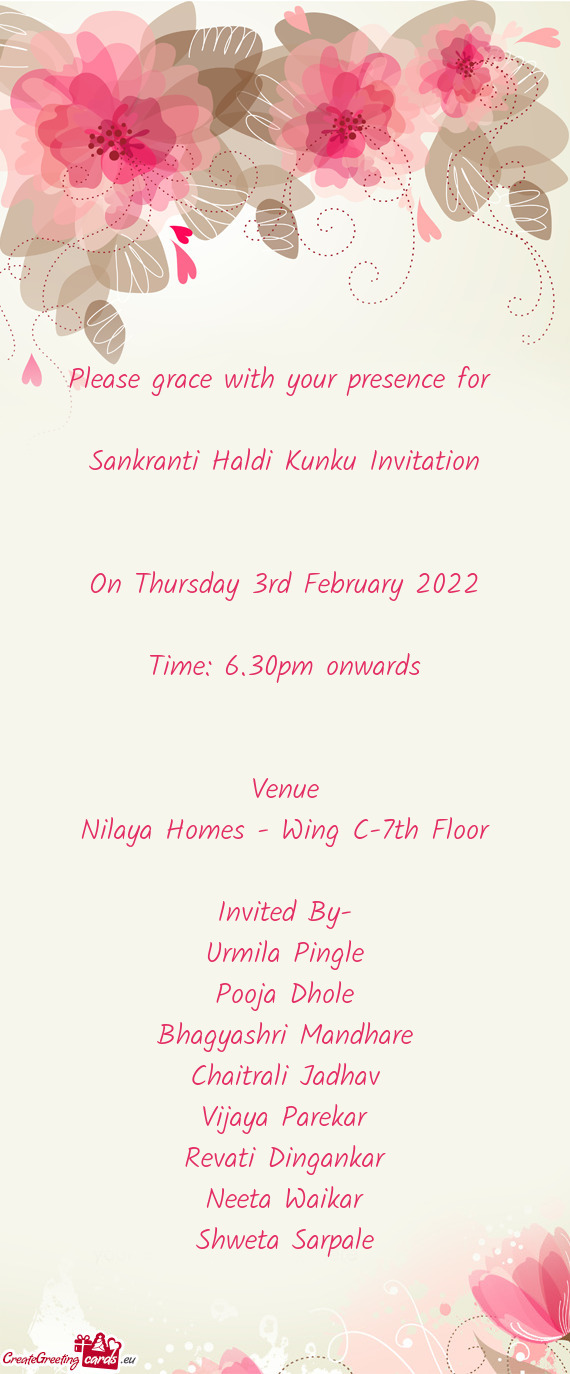 Sankranti Haldi Kunku Invitation