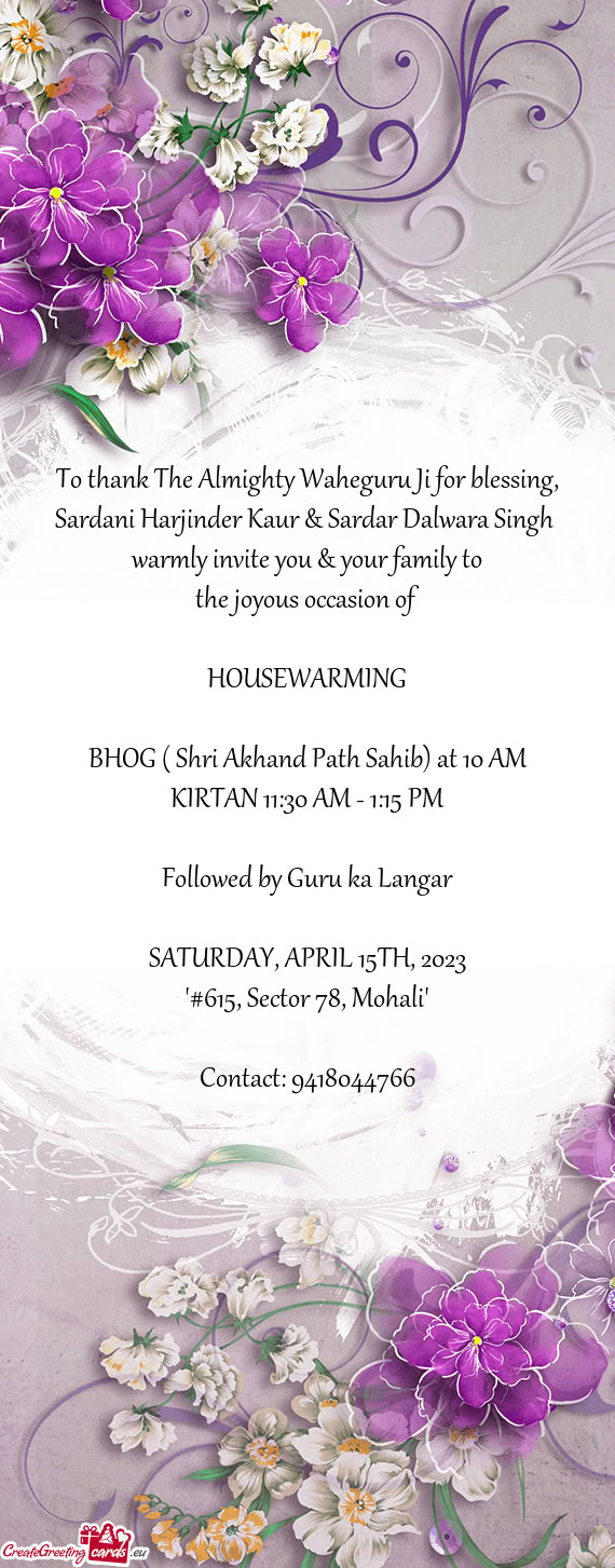 Sardani Harjinder Kaur & Sardar Dalwara Singh