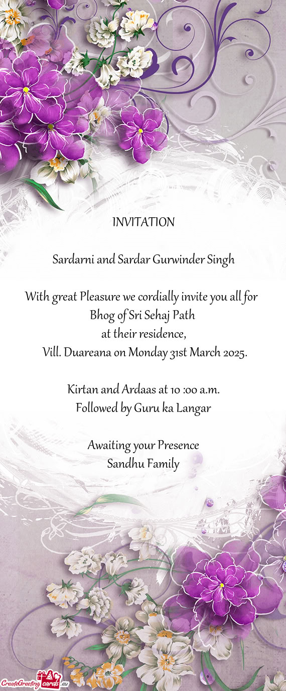 Sardarni and Sardar Gurwinder Singh