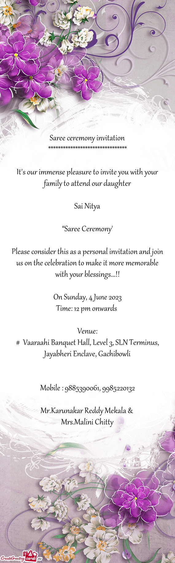 “Saree Ceremony”