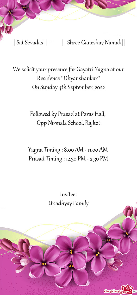 || Sat Sevadas||   || Shree Ganeshay Namah||