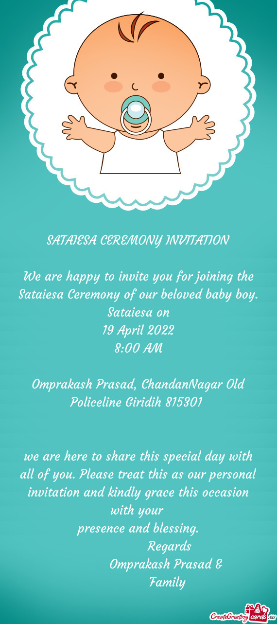 SATAIESA CEREMONY INVITATION